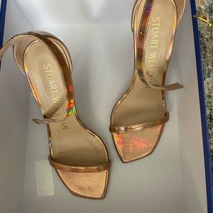 BNIB- Stuart Weitzman NudistCurve Ankle Strap Sandal- ROSE GOLD, size 6